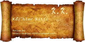 Kübler Kitti névjegykártya