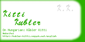 kitti kubler business card